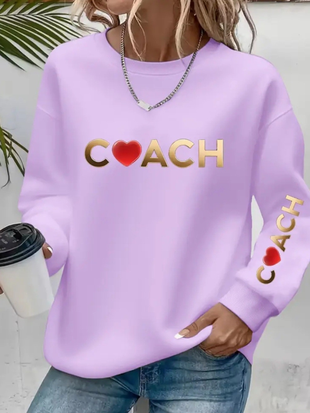 Lavender Heart Logo Sweatshirt - Women's Casual Pullover